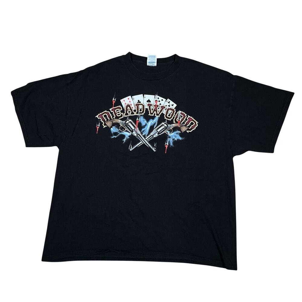 VTG Deadwood Wild Bill Rides Again Delta Pro Tag Graphic T-Shirt 2XL Biker Y2K